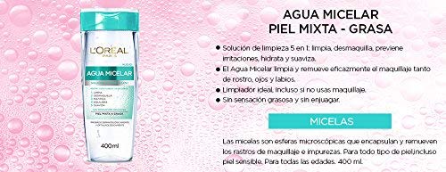 L'Oreal Paris Agua Micelar Piel Mixta, 400 ml