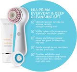 Clarisonic Mia Prima - cepillo para polvo limpiador facial sónico de 1 velocidad, Everyday & Deep Cleansing Set
