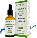 Suero facial de Acido Hialuronico para evitar el envejecimiento e hidratar la piel, con te verde, aceite de jojoba, calidad Premium