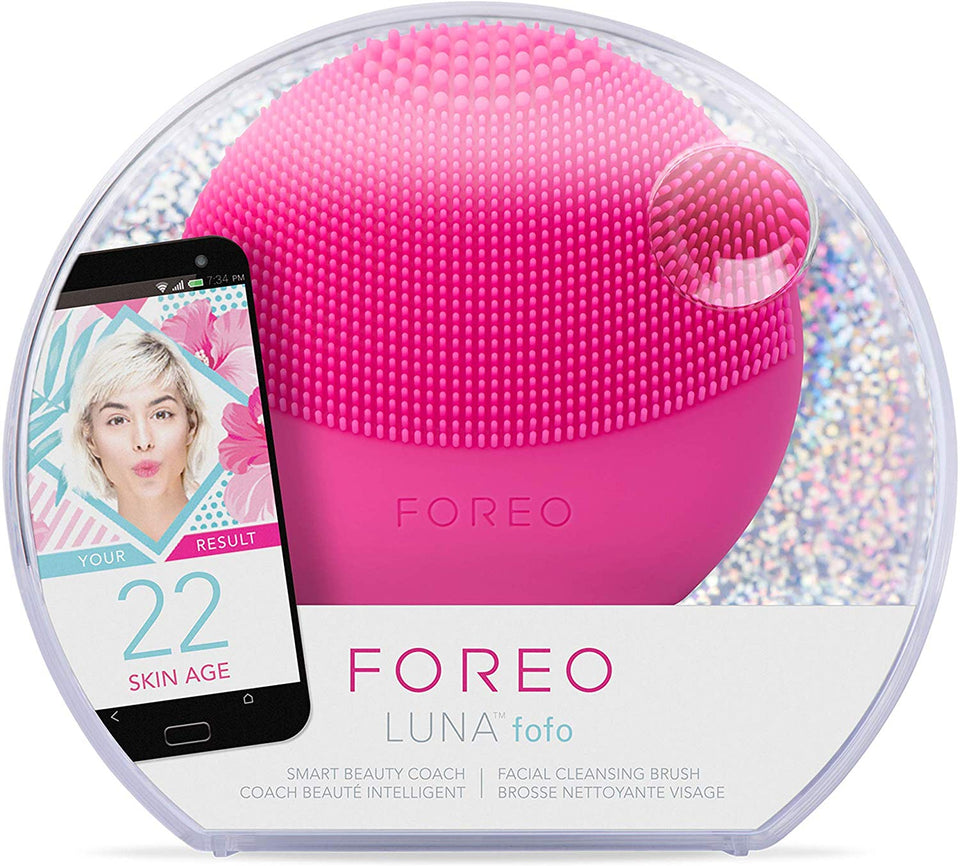 FOREO LUNA fofo Smart Facial Cleansing Brush and Skin Analyzer, Fuchsia, Personalized Cleansing for a Unique Skincare Routine, Bluetooth & Dedicated Smartphone App